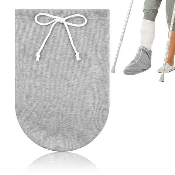 Trianu 1 Pcs Cast Sock Cover for Foot, Adjustable Cast Cover for Foot, Leg Cast Cover, Foot Cast Cover for Men and Women, Grey