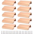 thumbnail image 1 of Trianu 10 Pack Back Mount Finger Edge Pull 3.15 inch Hidden Concealed Cabinet Knobs Modern Furniture Drawer Handles for Home Kitchen Garage Door & Wardrobes (Champagne Gold, 80mm), 1 of 7