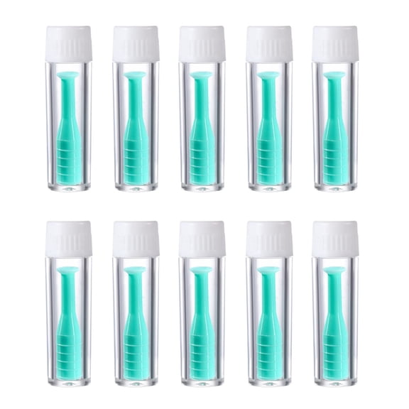 Trianu 10 Pcs Hard Contact Lens Remover, Scleral and RGP Lens Inserter and Remover Tool, Eye Contact Remover Plunger, Blue