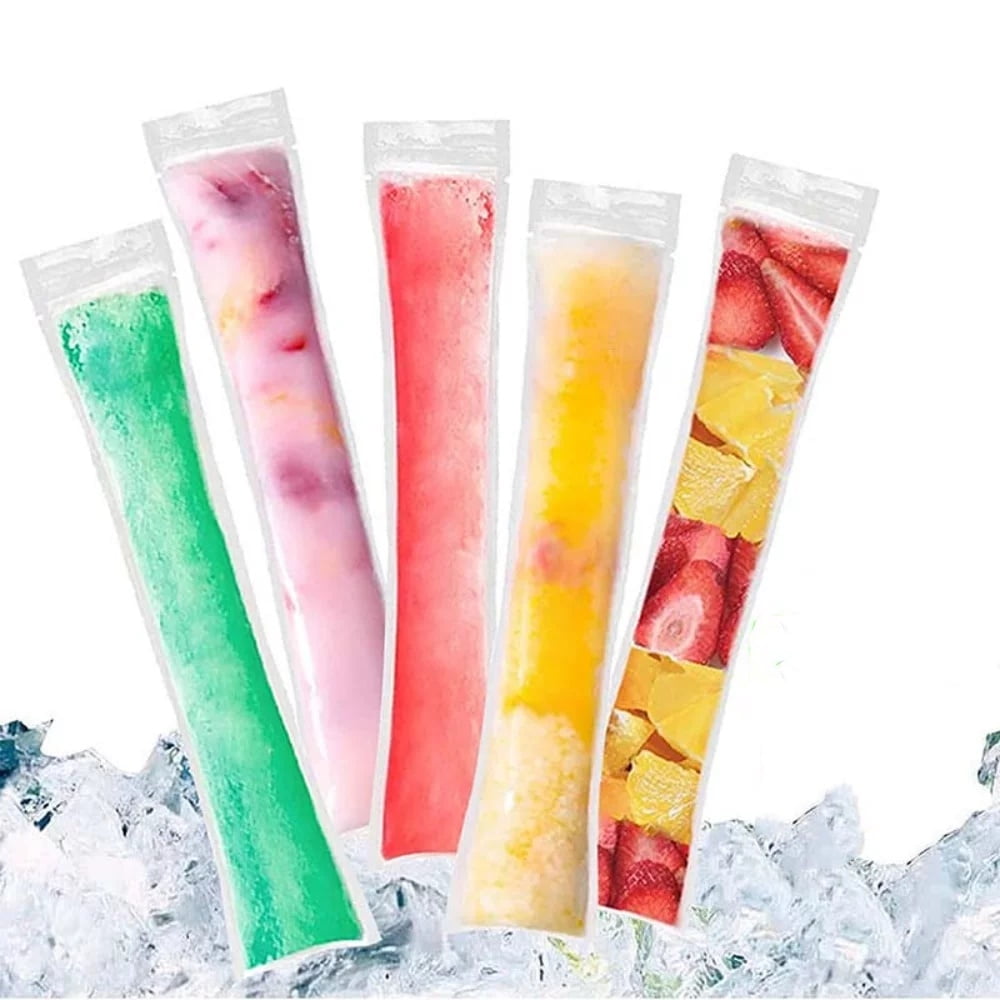 Popsicle Bags 100Pcs, Ice Pop Bags for Kids Adults, Freeze Pop