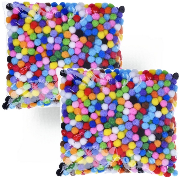 Trianu 1000Pcs Pom Poms Craft Making 0.6in/15mm Multi Colors High-Elastic Mini Pom Poms Soft and Fluffy Arts and Crafts for Creative Craft Art DIY Material