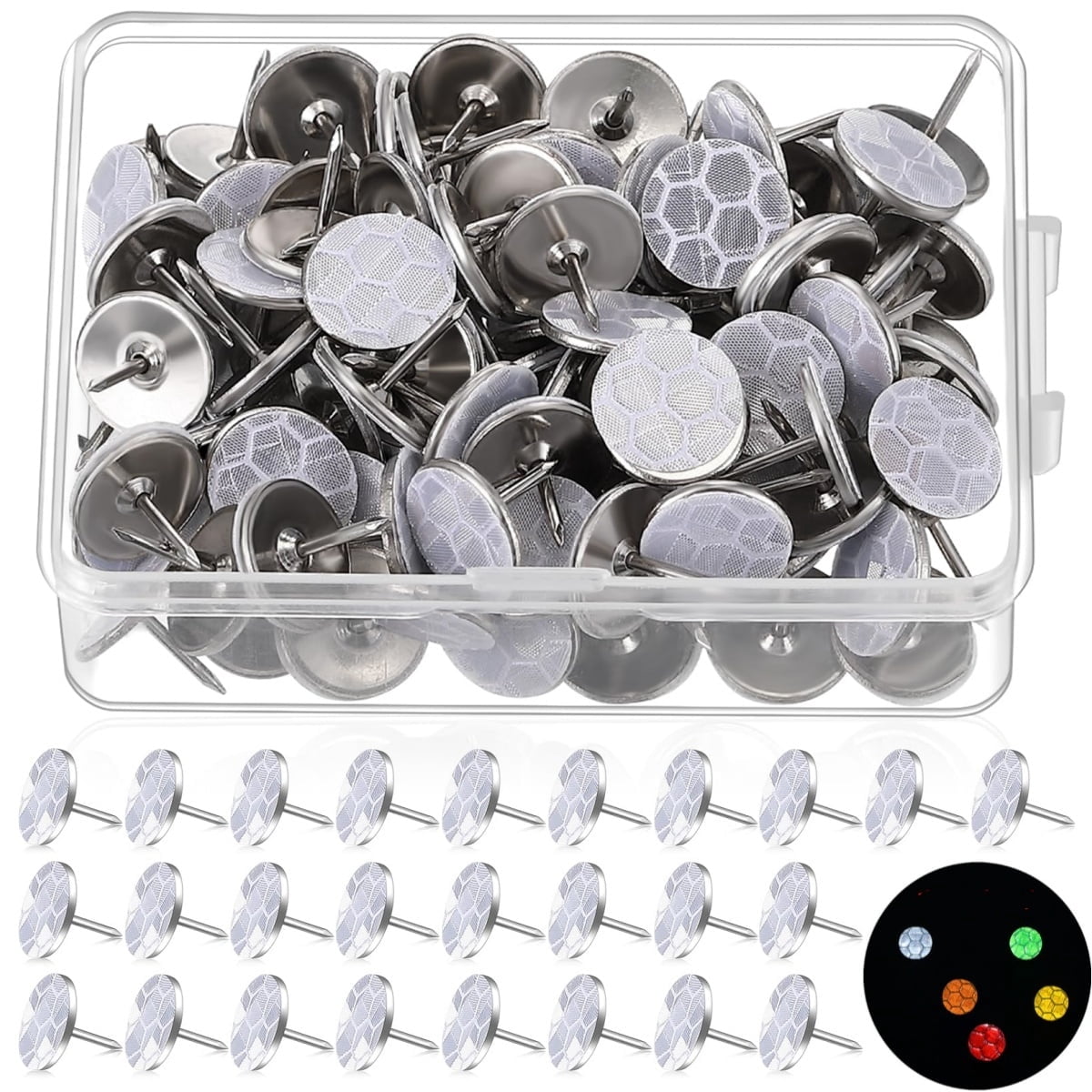 Trianu 100Pcs Reflective Tacks Trail Reflective Trail Tacks Marking ...