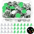 thumbnail image 1 of Trianu 100Pcs Reflective Tacks Trail, Trail Markers, Reflective Tacks for Trail Marking Night Thumbtack Reflective Thumb Tacks for Hunting Hiking Outdoor Camping Tree Stand (Green&Silver), 1 of 7