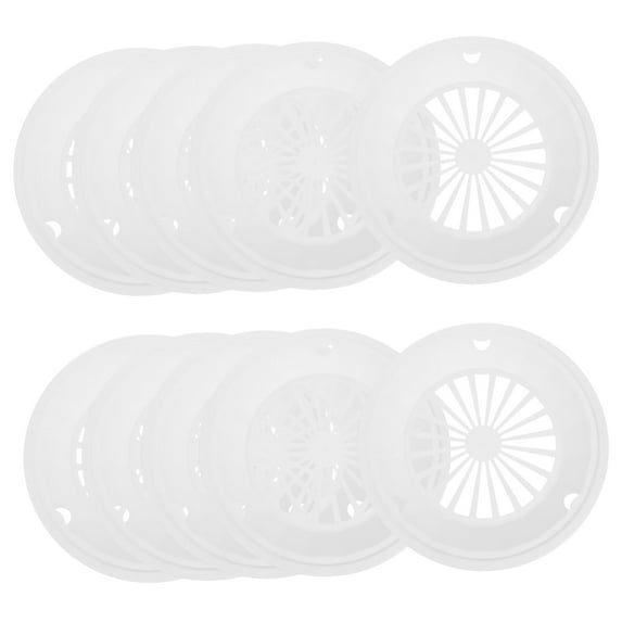 Trianu 12 Pcs Plastic Paper Plate Holders 10 inch Reusable Paper Plate Holders Round Plate Holder Paper Plate Dispenser with Snap in Grooves for 9 Inch Paper Plates Party, White