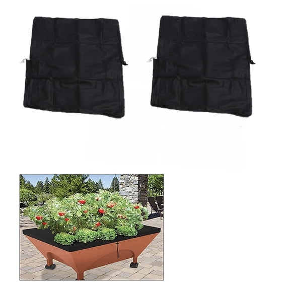 Trianu 2 Pack City Pickers Mulch Cover, 20" x 24" City Pickers Replacement Covers, Raised Bed Grow Box Mulch Cover with Drawstring, Black