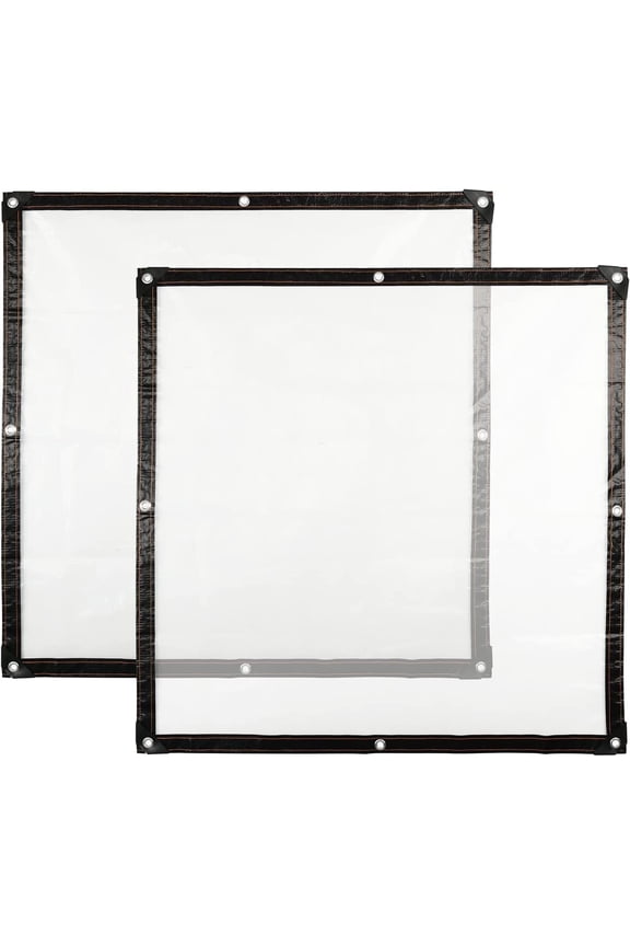 2 Pack Clear Tarp 39 x 39" Heavy Duty Tarp Cover Waterproof Tarpaulin Plastic Tarpaulin with Grommets Multi Purpose for Gardening Camping Traveling