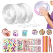 Trianu 2 Pack Nano Bubble Tape Kit for Kids Balloons Nano Bubble Tape Nano Tape Kit Plastic Bubbles Balloon Christmas Gift for Kids