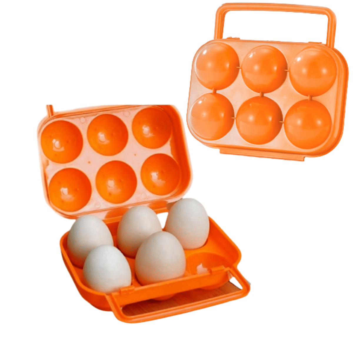Trianu 2 Pack Portable Camping Carrier 6 Eggs Case Box Kitchen Convenient Container Egg Storage