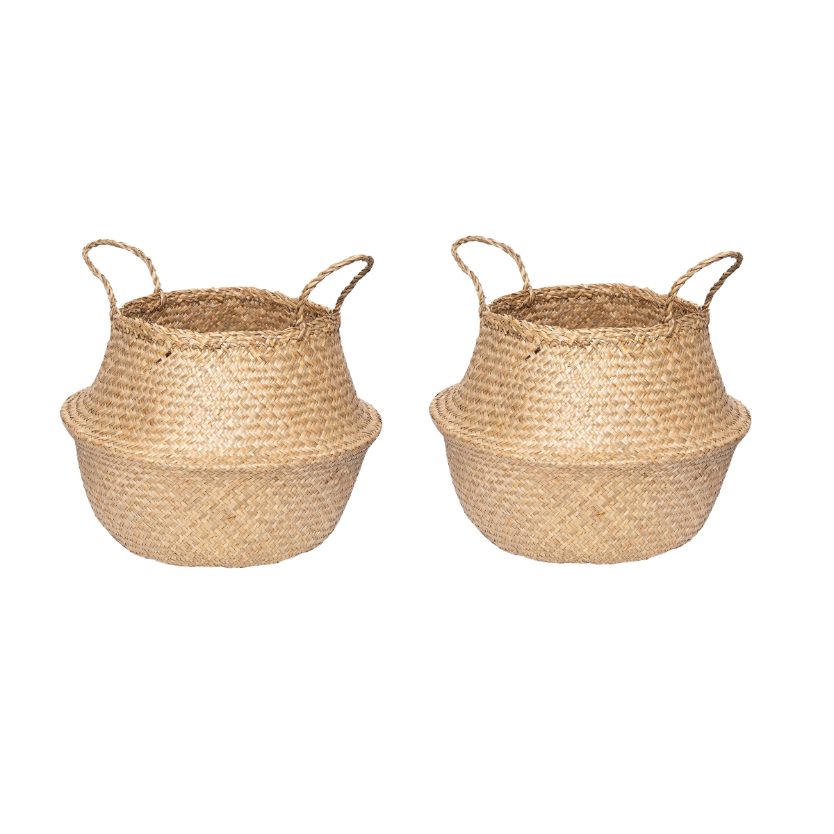 Trianu 2 Pack Seagrass Plant Basket, Small Seaweed Basket for Plant Pot