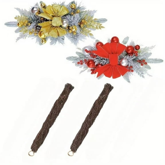 Trianu 2 Packs Natural Grapevine Swag Base 10inch DIY Crafts Decorative Swag Wreath Making Supplies for Holiday Party Christmas Decor, Brown