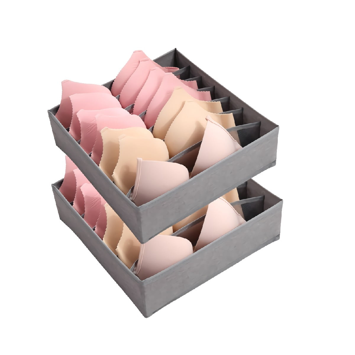 Trianu 2 Pcs Foldable Storage Box Portable Divider Case Container for ...