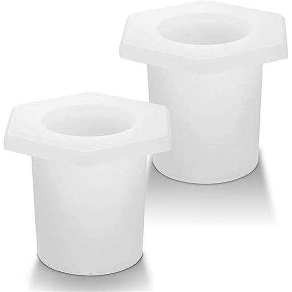 Trianu 2 Pcs Table Umbrella Hole Rings, Umbrella Cone Wedge Silicone Patio Table Umbrella Hole Plug, Soft Terrace Table Umbrella Wedge for Coffee Shop Milk Tea Shop Courtyard, White