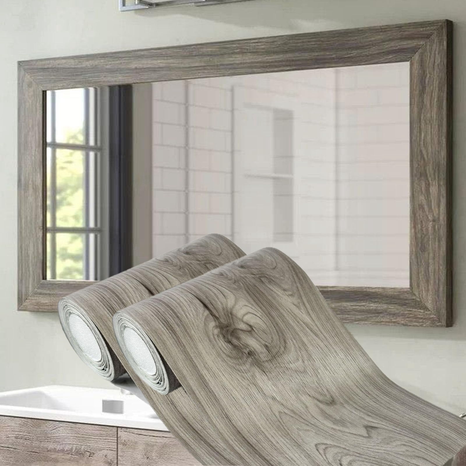 Wood Look Wallpaper Border Self Adhesive PVC Waterproof Wood Waist