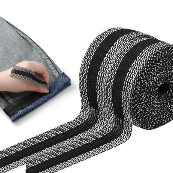 Trianu 2 Rolls Hemming Tape for Pants, Iron On Hem Tape for Trousers Washable No Sew Hemming Tape Pants Shortening Tape for Edge (Black, 65.6ft Totally)