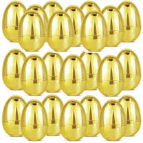 Trianu 24Pcs Golden Easter Eggs Fillable Plastic Easter Eggs Empty for Easter Treats Fillers Party Favor Easter Egg Hunt Basket Stuffers Fillers Classroom Prize
