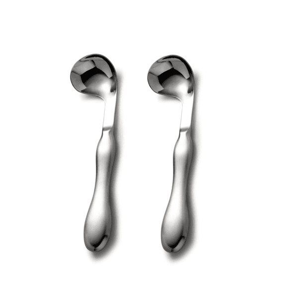 Trianu 2Pcs Adaptive Utensils for Elderly, Stainless Steel Curved Angled Spoon, Weighted Utensils for Hand Tremors, Arthritis, Parkinson's or Elderly Use, Easy Grip Handles