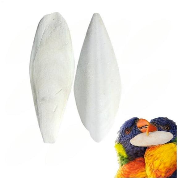Trianu 2Pcs Birds Cuttlebone Cuttlefish Bone 4-4.5" Chewing Bird Toys Natural Cuttlebon for Parrots Cockatiels Tortoise Reptile Turtle Snails Parakeet Treats Supplies