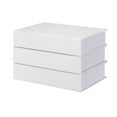 thumbnail image 1 of Trianu 3 Pack Linen Faux Book Box, 8.6 x 6 x 1.8 inches, White, 1 of 6