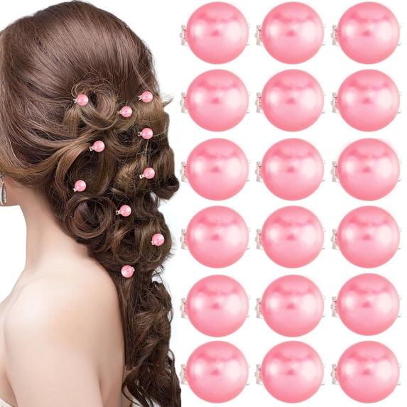 Trianu 30 Pcs Mini Pearl Hair Clips for Girls Women Cute Hair Pins Small Hair Clips Pearl Clips for Hair Wedding Hair Barrettes Bridal Hair Accessories for Girls and Women, Pink