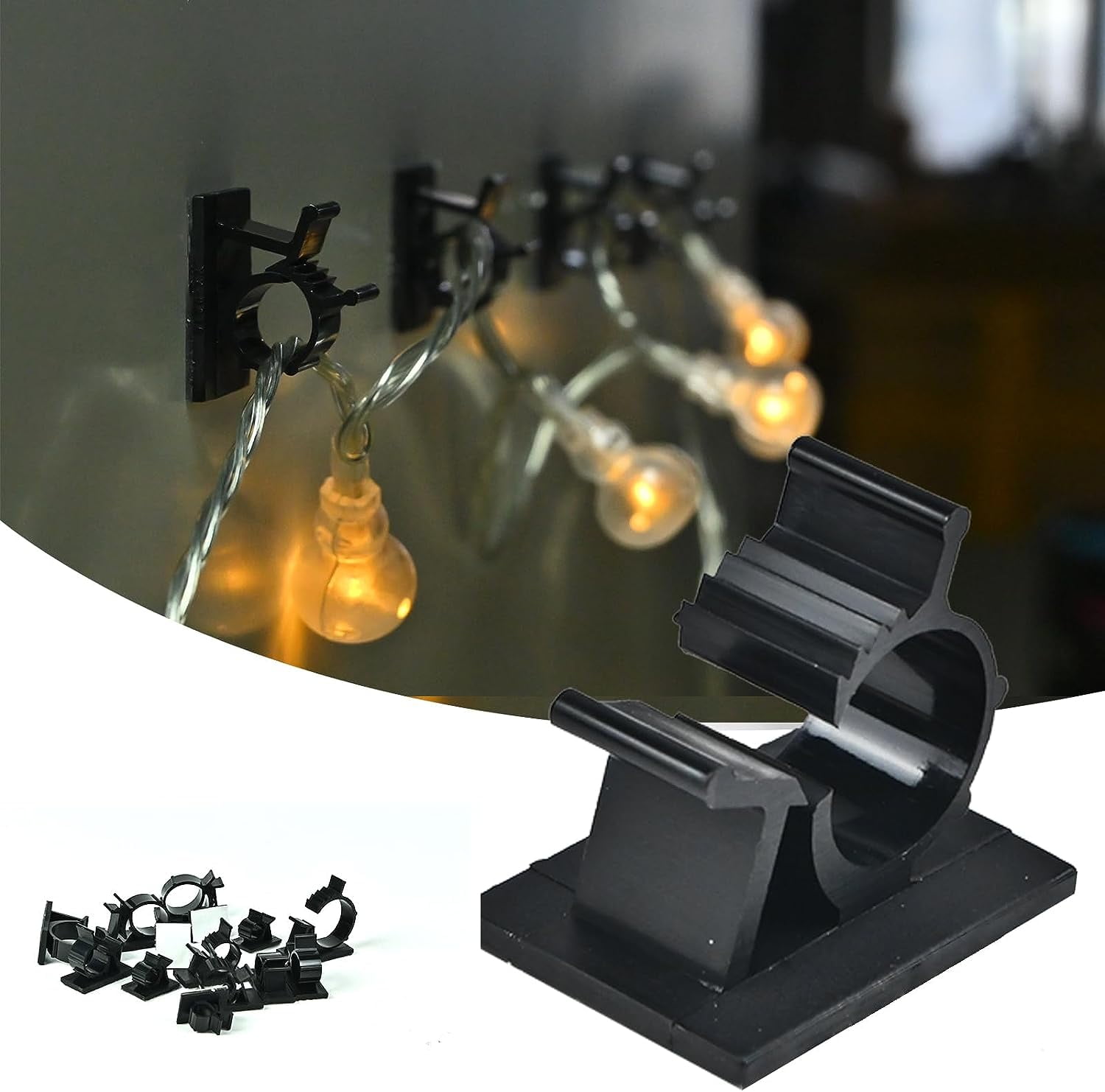 Individual String Light Clips Trianu 30Pcs Outdoor String Lights Clips Hooks Heavy Duty Cable Clip ...