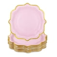 thumbnail image 1 of Trianu 30Pcs Scalloped Plates, 8.46" Dessert Paper Plates Cake Plates Disposable Scalloped Paper Plates with Gold Foil Edge Light Pink Plates for Tea Party Baby Shower Birthday, Pink, 1 of 1