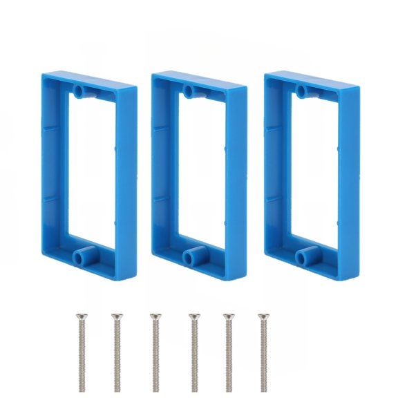 Trianu 3Pcs 1/2"" Single Gang Receptacle Outlet Box Extenders, 3.66inch Electric Outlet Extender Box with 6 Screws Receptacle Extender for Electric Box and Electric Outlet Switches (Blue)