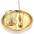 thumbnail image 1 of Trianu 4 in 1 Incense Burner, Palo Santo Holder, Sage Holder, Incense Holder for Incense Sticks/Coil Incense/Incense Cones, Brass Ash Catcher for Meditation Yoga Room, 5.5 inches, 1 of 7