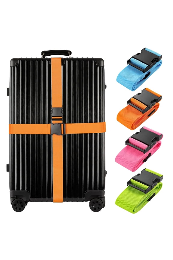 4 Pcs Luggage Straps Belts TSA Approved Keep Suitcase Secure While Traveling, 74" Long Add a Bag Premium Accessory for Travel Bag Closure, Multicolor