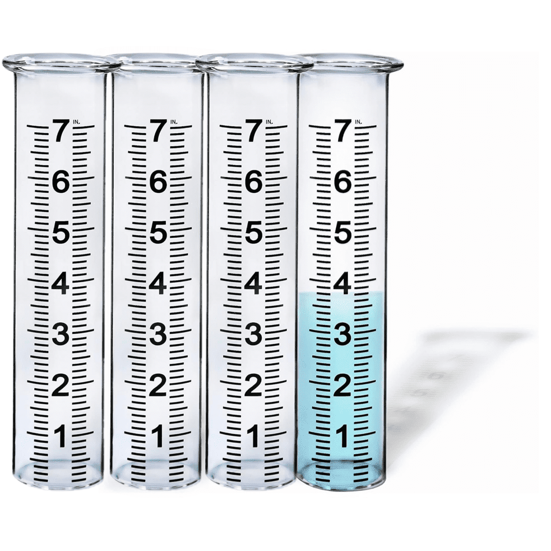 Trianu 4Pcs 7" Capacity Plastic Rain Gauge Replacement Tube for Outdoors Yard Garden with Lip
