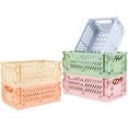 thumbnail image 1 of 5 Pack Mini Plastic Baskets for Organizing and Storage, Collapsible Space Saving Crates, Office Desk Drawer Organizer, Foldable Storage Bins for Household Organizing, 5.9 x 3.8 x 2.2 in, 1 of 8