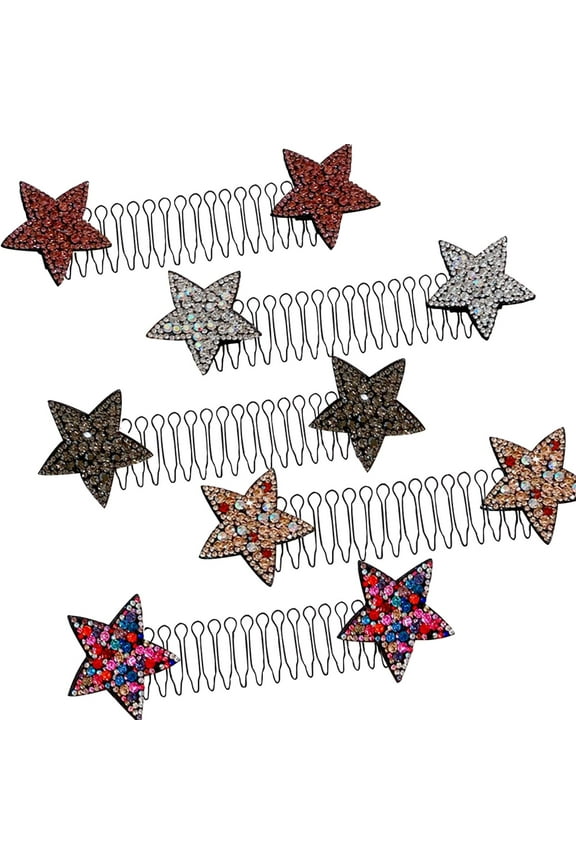 5 Pcs Invisible Star Hair Clip, Stretchable Hair Clips, U Shape Hair Finishing Fixer Comb, Hair Holder Bobby Pins, Stars Hair Updo Accessories Hair Styling Tools for Girls and Women