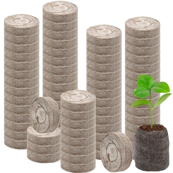 Trianu 50 Pcs Peat Pellets for Seedlings, 35mm Compressed Seed Starting Plugs Pallet Potting Soil Block, Seed Starter Pellets Soil Pods for Planting Flowers, Herbs and Vegetables