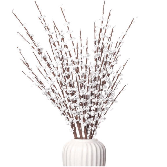 Trianu 5Pcs Long Stem Artificial Jasmine Flowers, 29.5" Faux Flower with Mini Berry Bouquet, Tall Fake Jasmine for Wedding Party DIY Floral Art Arrangements Festive Home Entrance Decor, White