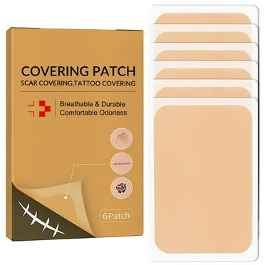 Trianu 6 Count Tattoo Cover Up Waterproof & Sweatproof Sticker Patch Ultra Thin Patch for Tattoo Scar and Birthmarks Tattoo Cover Up Tape for Light Skin Tone