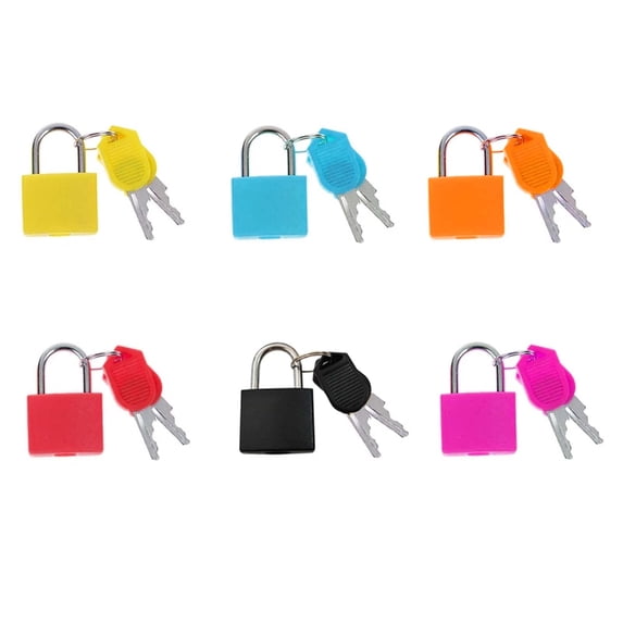 Trianu 6 Pcs Suitcase Small Locks with Keys Luggage Metal Padlocks for Outdoor Travel Suitcase Baggage Backpacks School Gym Lockers Computer Bags Filing Cabinets Toolbox, Multicolor