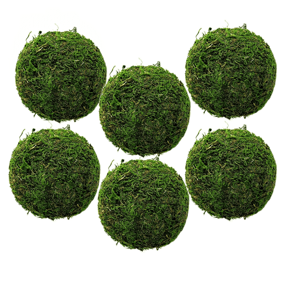 Trianu 6Pcs Decorative Moss Balls, 3.5" Green Dried Moss Spheres Ball, Greenery Balls Faux Mossy Globes, Moss Decor Balls for Bowls Filler, Wedding Decors, Centerpiece