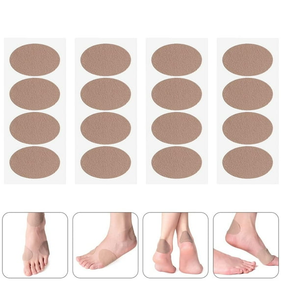 Trianu 8 Sheets of 32 Pcs Oval Moleskin Pads Adhesive Blister Tapes Moleskin Coverlets Hiking Unsuitable Shoes Reduce Friction