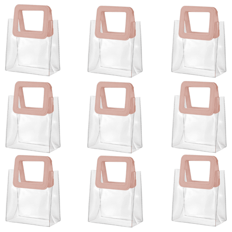 Clear Gift Bag with Handle, 8 Pcs Transparent PVC Gift Bag, Heavy Duty  Reusable Gift Wrap Bags for Bridal Party, Baby Shower, Wedding Favor,  Shopping