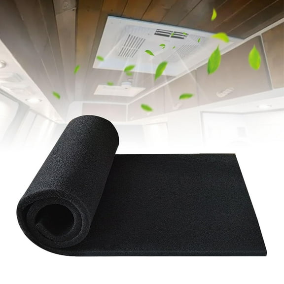 Trianu A/C Air Condition Replacement Filters Air Conditioner Filters Replace RV Air Filter Can Cut to Fit Most Air Conditioner Filters RV AC Foam Filter-40"x 16"x 0.2"-Black