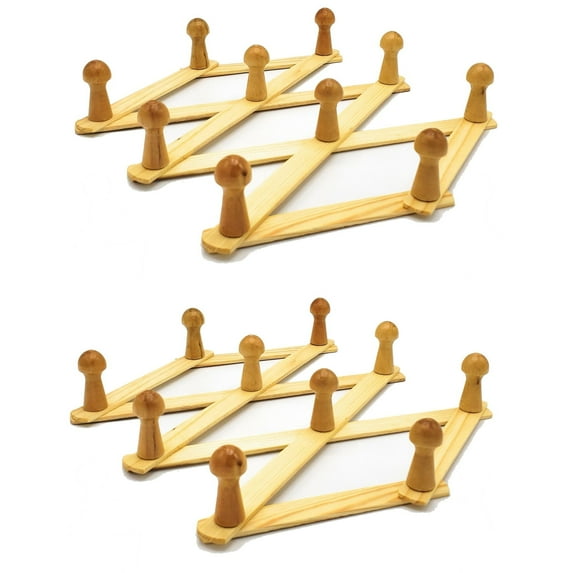 Trianu 2Pcs Accordion Style Expandable Wall Wooden Coat Rack with 10 Pegs Hang Hats Jackets Coffee Mug Purses Necklaces Towels Cap Leash Scarves Data Line Kitchenware