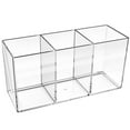 thumbnail image 1 of Trianu Acrylic Pen Holder 3 Compartments, Clear Pencil Cup Organizer for Countertop Desk Accessory Storage, Large Acrylic Marker Pencil Holder, 6.7 x 3 x 3.9inch, 1 of 9