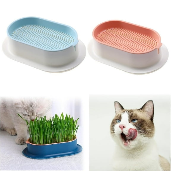 Trianu Cat Grass Planter, Cat Grass Kit, Cat Grass Growing Kit, Easy to Plant, Suitable for Indoor Cats(2 Pack, White, Only Planters)