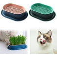 thumbnail image 1 of Trianu Cat Grass Planter, Hydroponic Cat Grass Planter Kit, Easy to Plant Soilless Culture Cat Grass Growing Kit for Indoor Cats (2 Pack, Blue, ONLY TRAY), 1 of 8