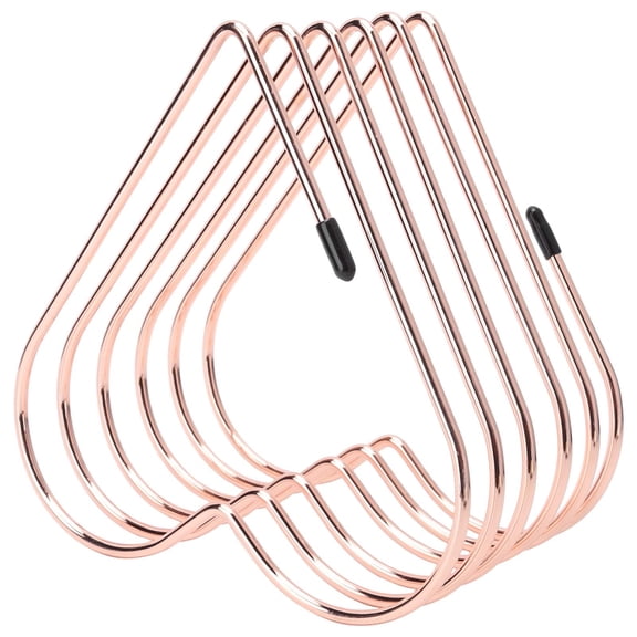 Trianu Desk Book Storage Rack, Heart-shaped Files Folder Stand Desktop File Organizer Telescopic Wire Magazine Holder Book Shelf for Indoor Office Home, Photography Props (Rose Gold)