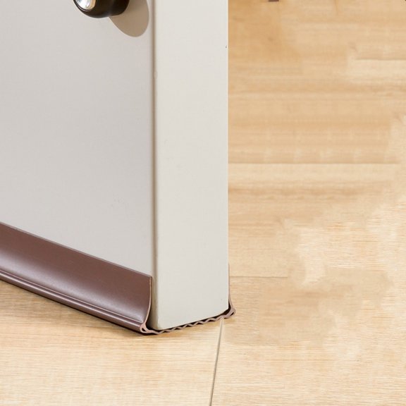 Trianu Door Draft Stopper, Cuttable Draft Stopper for Bottom of Door, Strong Adhesive Door Sweeps for Exterior Doors 39” Length, Small Size Suitable for Door Thickness 1.37"-2.16", Brown