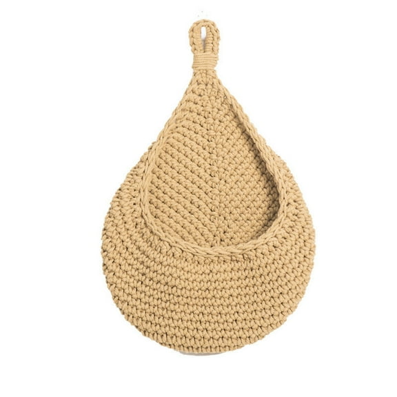 Trianu Hanging Basket, Hanging Wall Basket Jute Hanging Fruit Baskets for Kitchen Hand Woven Hanging Basket for Fruits Vegetable Potato Onion Storage Flower Basket, Large