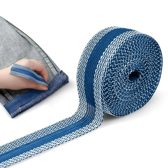 Trianu Iron-On Hemming Tape, 1in x 32.8ft No-Sew Fabric Adhesive for Quick Repairs & Alterations, Washable Bonding Strip for Clothing (Blue)