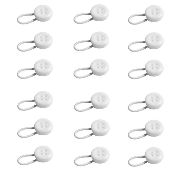 Trianu Men and Women's Shirt Collar Extenders - Dress Shirt, Cuff, Vests, Pants, and Neck Button Extender - Soft & Elastic Seamless Blend Design (18 Pack, White)