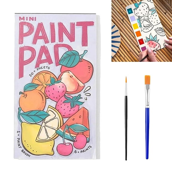 Trianu Mini Paint Pad, Mini Paint Pad Adult, Mini Watercolour Paint Pad, Pocket Watercolor Painting Book for Adults and Kids