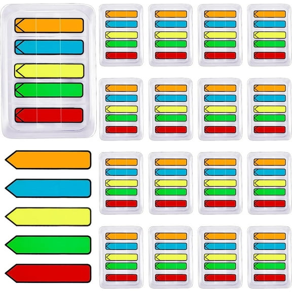 Trianu Please Sign Message Flags 5 Assorted Color, 600 Count Total, Easy to Post, 6 Pack (Simple Style)